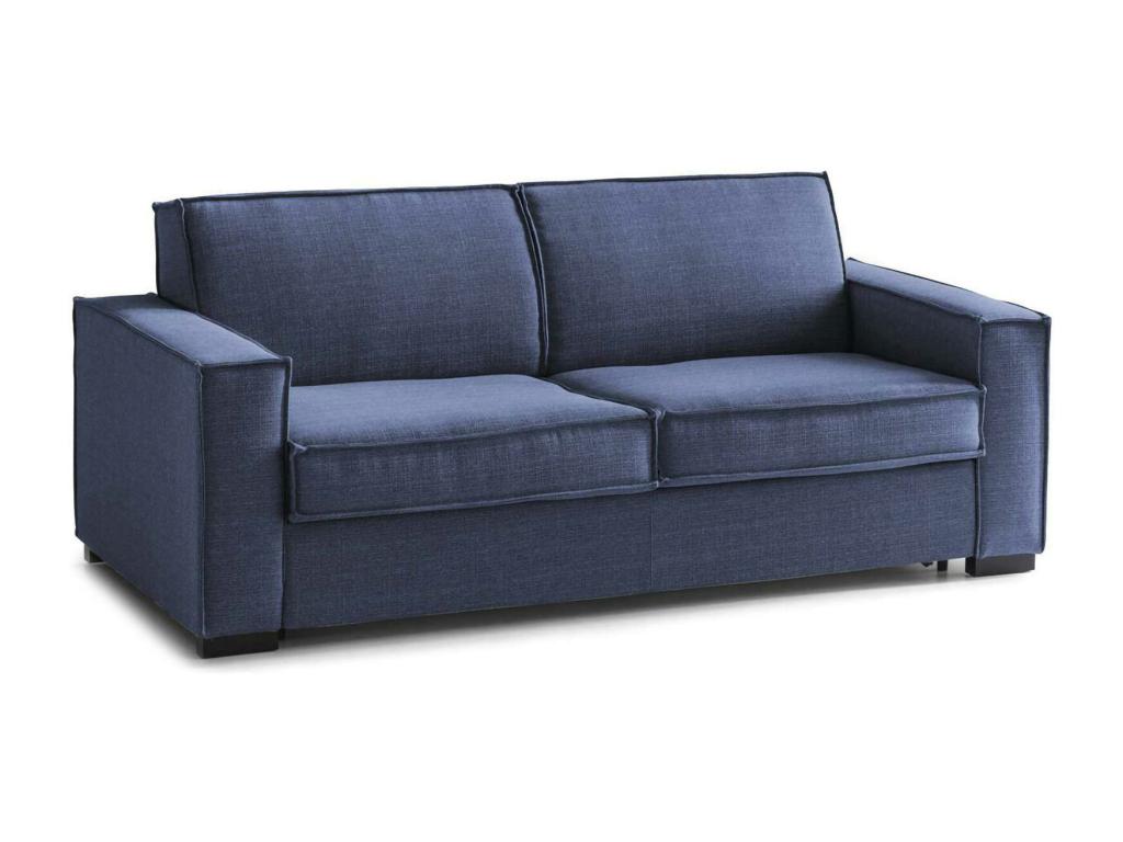 Nobellea fixed sofa, 2-seater sofa, Made in Italy, fabric living room sofa with slim armrests, 160x95h90 cm, Blue PSWO08216