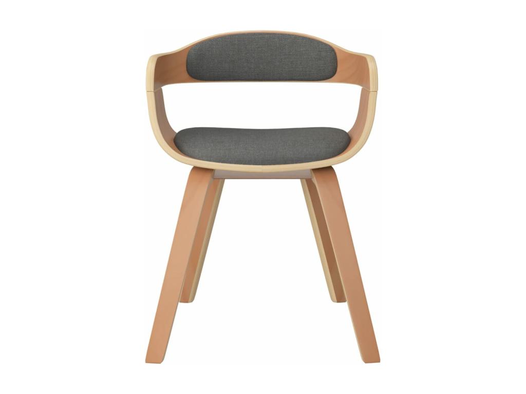 Dining Chairs, 6 pcs, Light Grey, Bentwood and Fabric KFXI95092