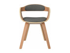 Dining Chairs, 6 pcs, Light Grey, Bentwood and Fabric KFXI95092