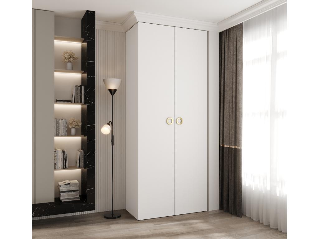 Como 1 245.5/100/50 2-door hinged door wardrobe, white/gold GLTZ50590