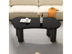 Irregular bone-shaped coffee table - 113x58x40.5 cm - MDF top and PVC legs - Black YANJ56039