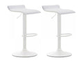 Set of 2 Bar Stools - Faux Leather / Metal - White - Dyn V2 PIOK86597