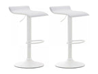 Set of 2 Bar Stools - Faux Leather / Metal - White - Dyn V2 PIOK86597