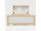 Bed with headboard, storage and drawers - 90x200 cm - White - Dekonao MKAO82376