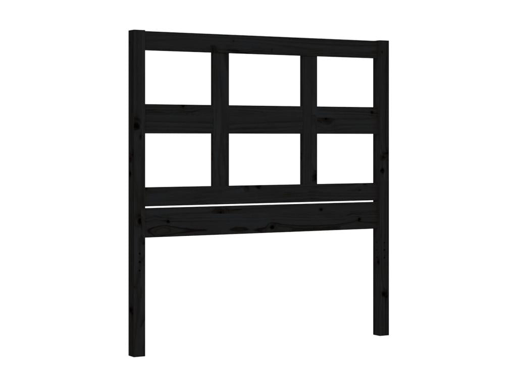 Black solid pine wood bed frame without mattress KKEM98636