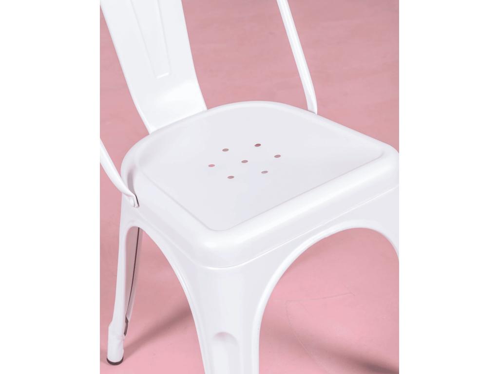 Pack of 4 stackable metal chairs - Dekonao - White CGYX31461