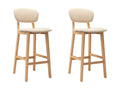 Dekonao light beige fabric and solid beech wood bar stools - Set of 2 MEGC50021