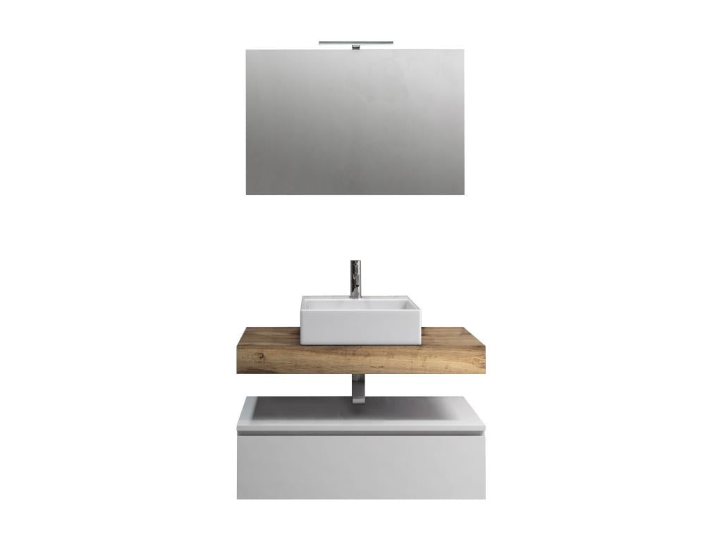 Nobellea 5-piece bathroom set, honey oak/matte white GHEK71182