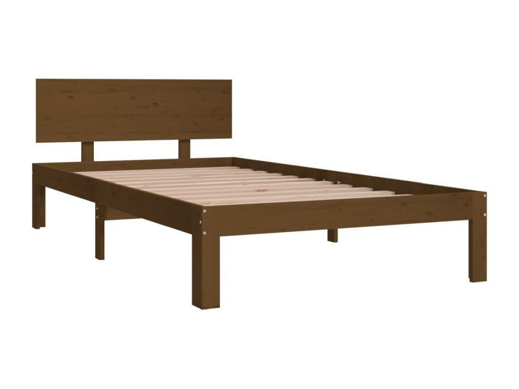 Honey Brown Bed Frame, Solid Pine Wood, 100x200 cm, MTDQ73262