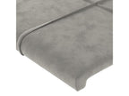 Light Grey LED Headboard 203x16x78/88 cm Velvet XSKP88118