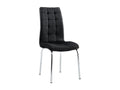 Set of 6 Nobellea chairs - Modern velvet upholstery with chrome metal legs - Black LPGF72471