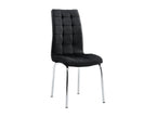 Set of 6 Nobellea chairs - Modern velvet upholstery with chrome metal legs - Black LPGF72471