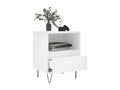 White bedside table 40x35x50 cm Engineered wood REGF16897