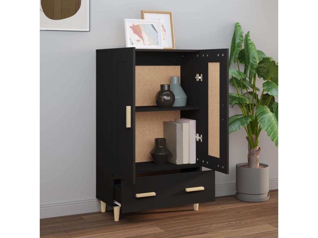 High black sideboard 70x31x115 cm engineered wood TGCI24970