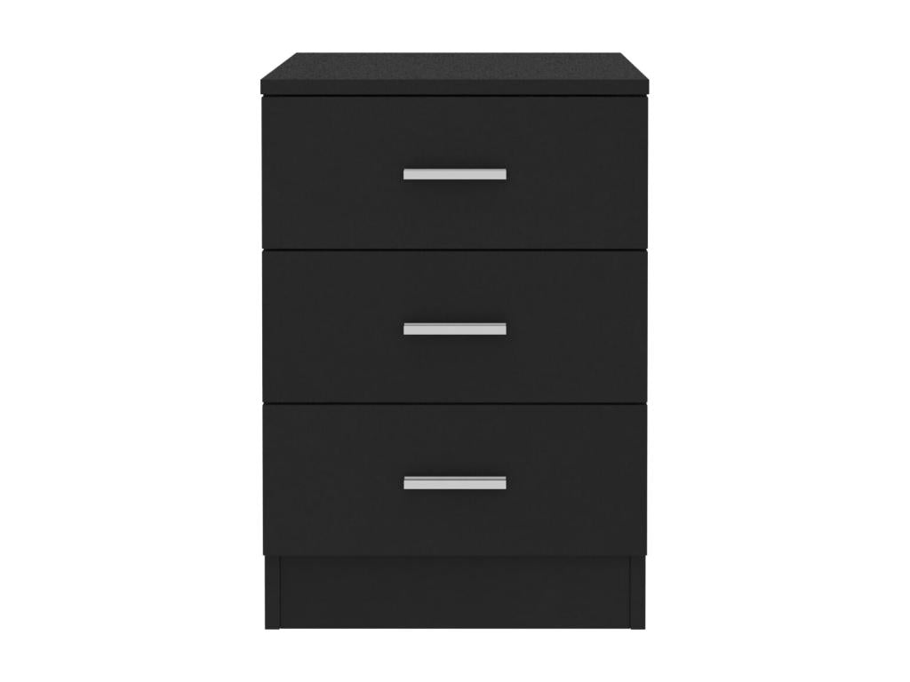 2-Piece Bedside Tables, Black, 38x35x56 cm, Chipboard, GUDA43244