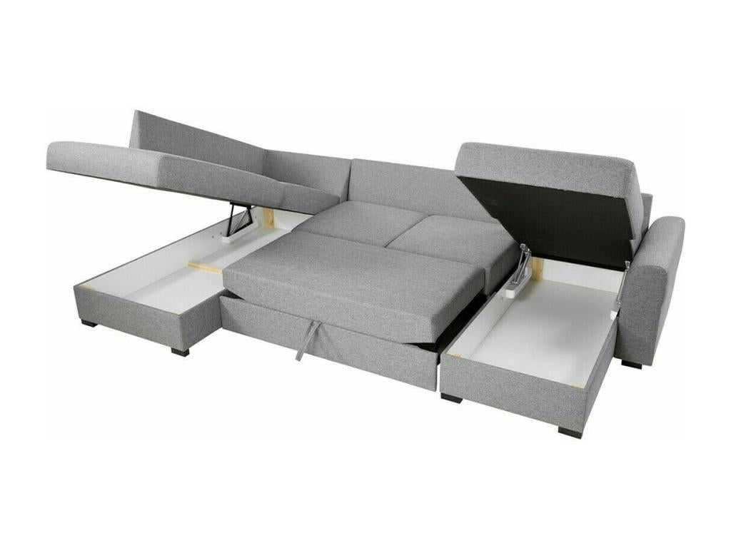 Dekonao 189 Corner Sofa Light Brown Sleeping Function Bed Box 305x188cm BVUT26960