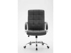 Office chair - Faux leather / Chrome metal - Grey - Dekonao NCQX82759