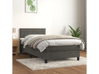 Upholstered bed base and mattress, Dark Grey, 90x200 cm, Velvet, VVEL40751