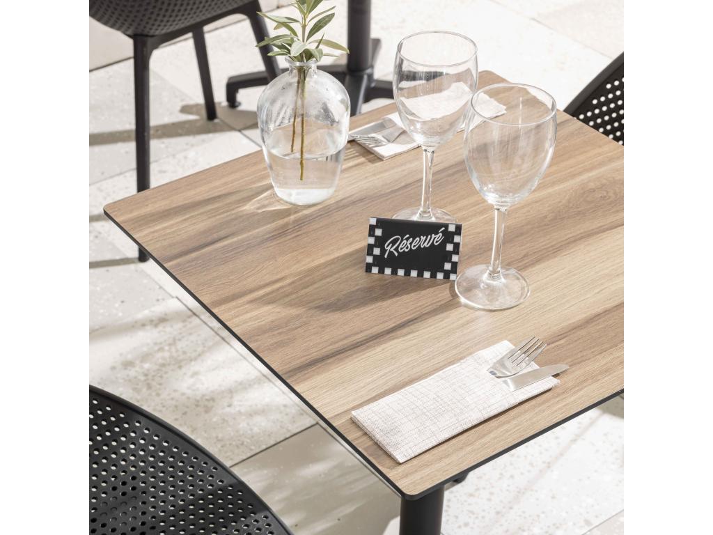 Dekonao TAJY03598 60cm Tiltable Patio Table in Concrete Oak Laminate