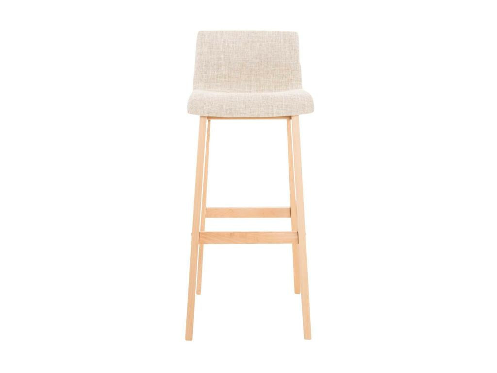 Bar stool - Fabric / Wood - Cream - Hover GQXH13448