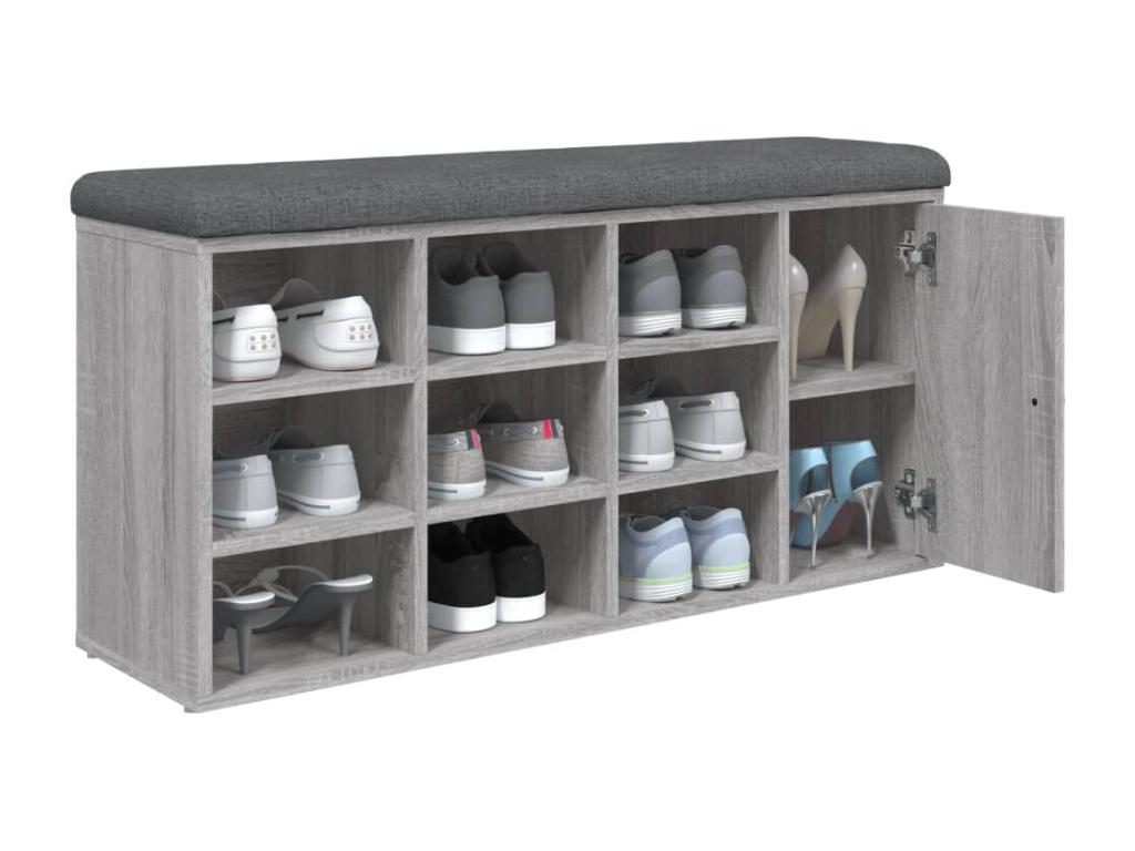 Dekonao grey shoe bench 102x32x50 engineered wood EONU80224