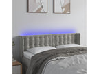 Light Grey LED Headboard 147x16x78/88 cm Velvet JZGE40593