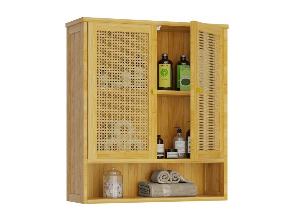 Bathroom wall cabinet with 2 doors, wall-mounted storage unit, hanging cabinet HTNV62776