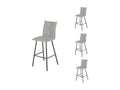 Set of four metal/green fabric bar stools - Dekonao ENEJ34184