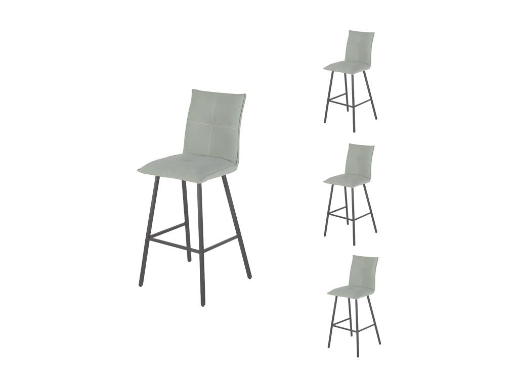 Set of four metal/green fabric bar stools - Dekonao ENEJ34184