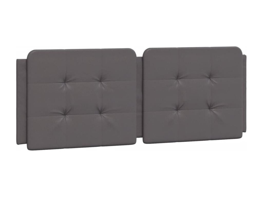 Bed with grey mattress 140x200 cm faux leather QJAT91962