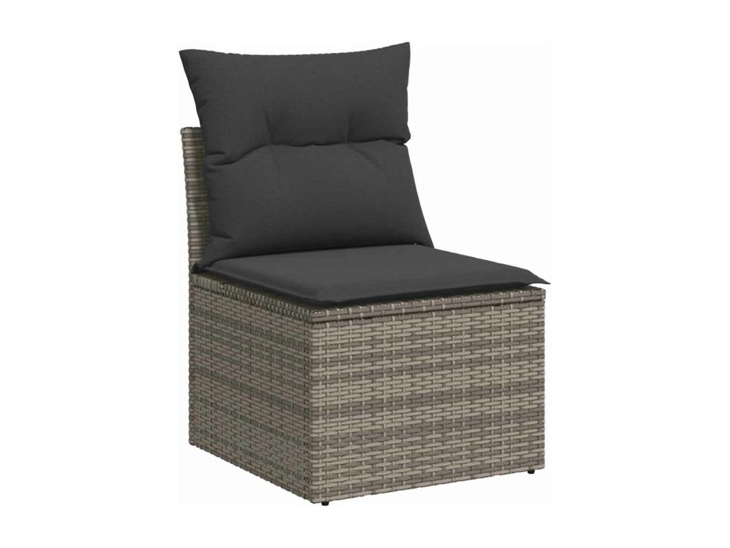 Nobellea IENO82502 6-piece grey resin wicker garden furniture set with cushions