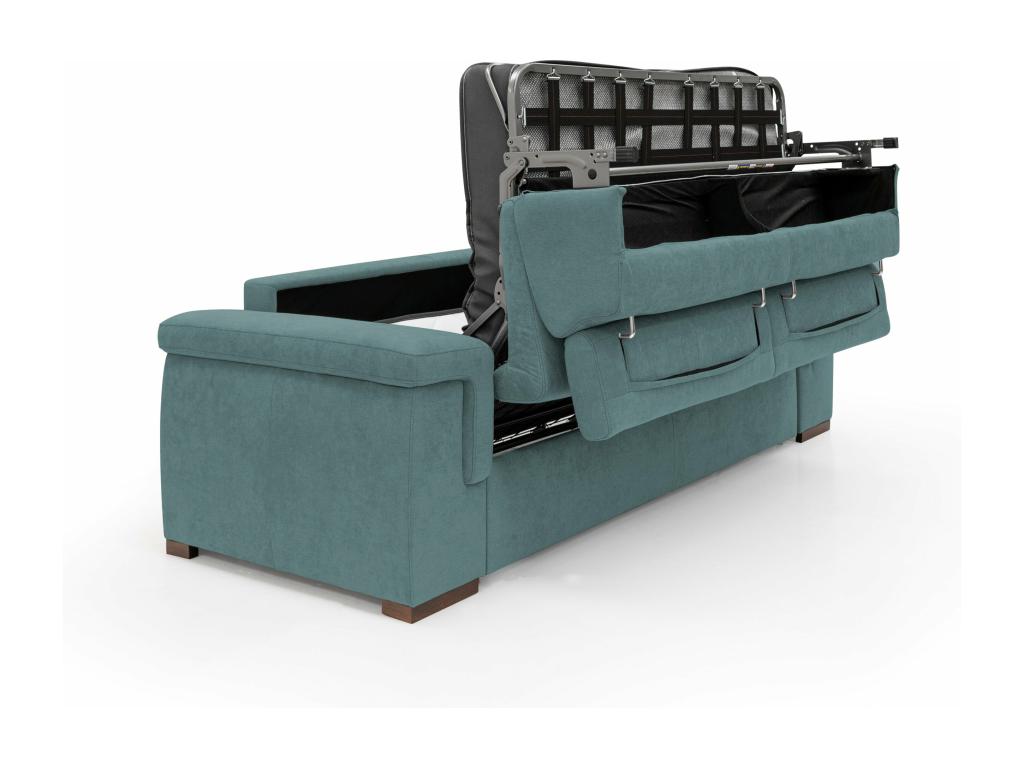 Dekonao Convertible Sofa with Mattress, 18cm High, Waterproof Fabric, T02, 220cm, Mattress - 140x297cm, Duck Blue, VHUN89376