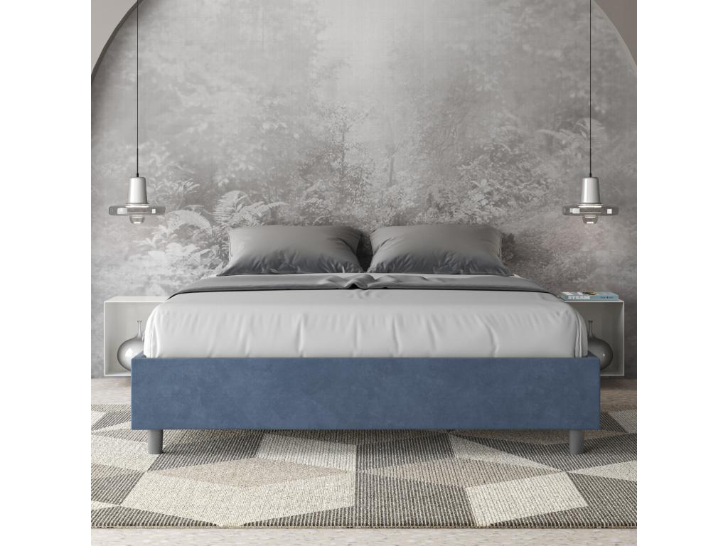 Dekonao GPTF66109 Upholstered Storage Bed 160x190cm Blue Microfiber