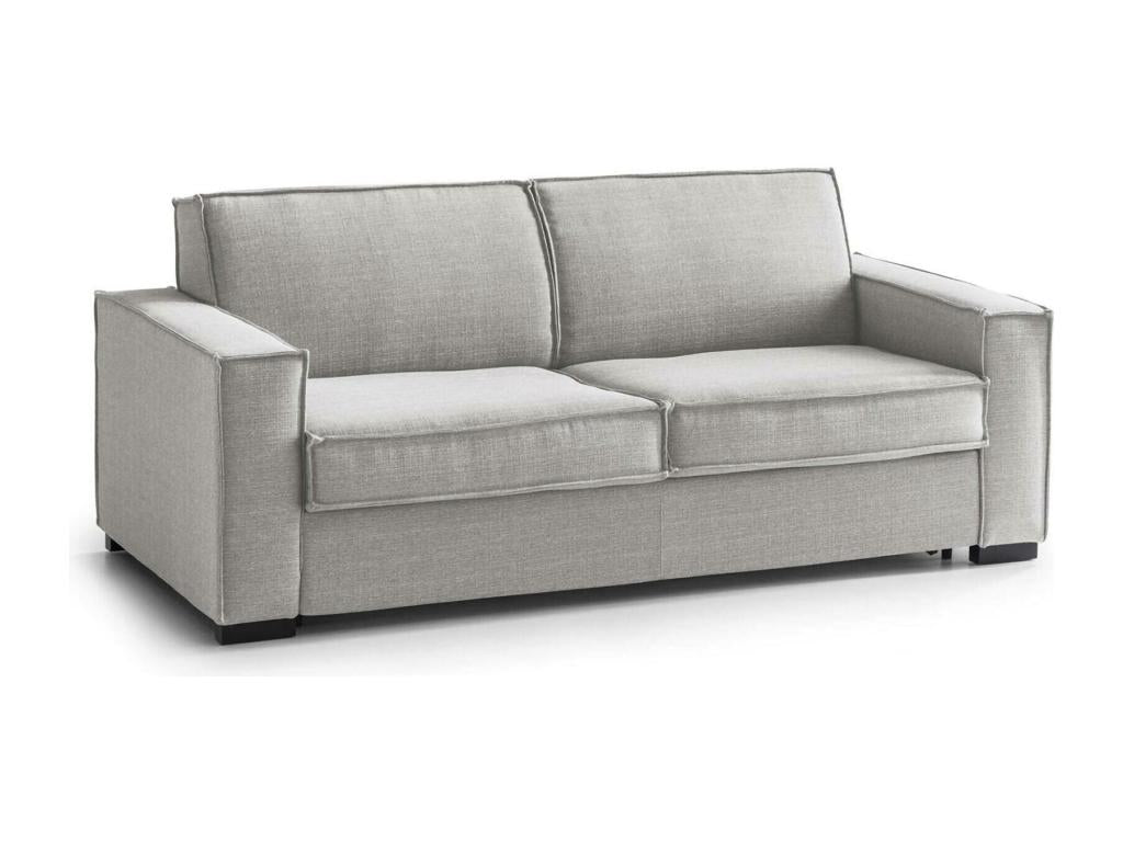 Nobellea Fixed Sofa Large 2-Seater Sofa Made in Italy Fabric Living Room Sofa with Slim Armrests 180x95h90 cm Grey JSRC53050