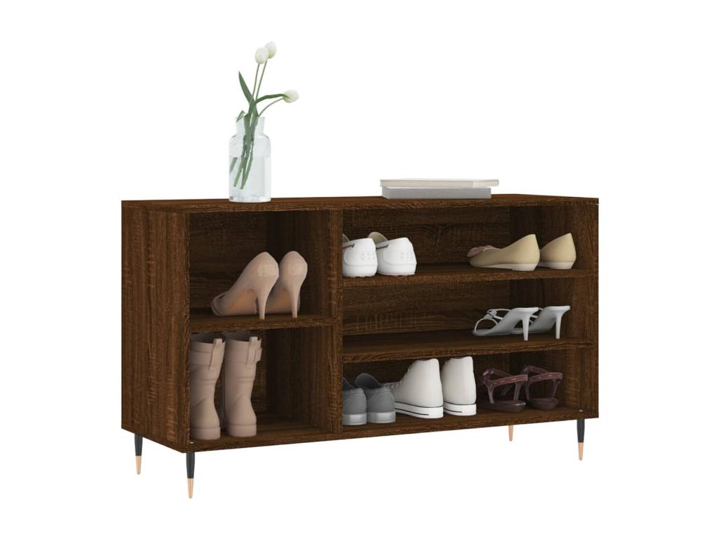Shoe cabinet, brown oak, 102x36x60 cm, engineered wood, LXBE45072