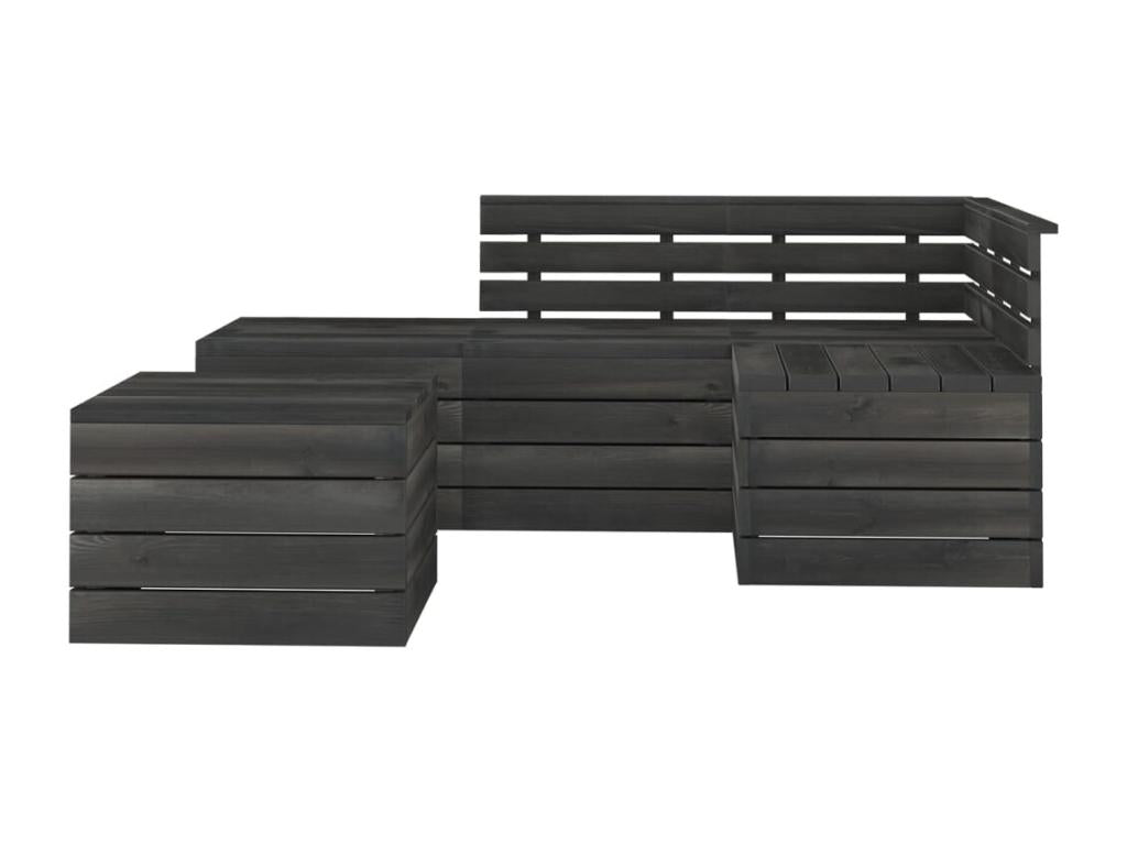 Brown wooden pallet garden furniture set 60x65x71.5 cm 02 0018584 QARN11148