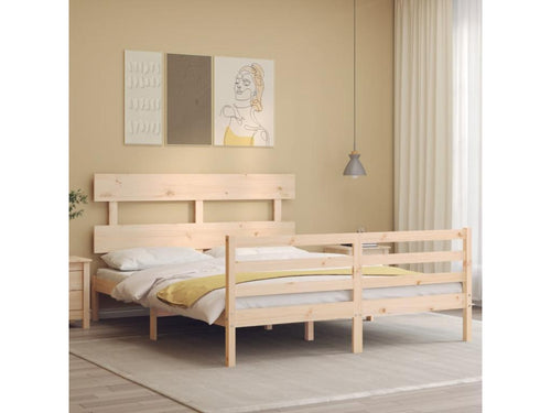 Bed frame with headboard 160x200 solid wood ZRKA40144