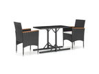 3-piece garden dining set, black, 63 TSCM69974