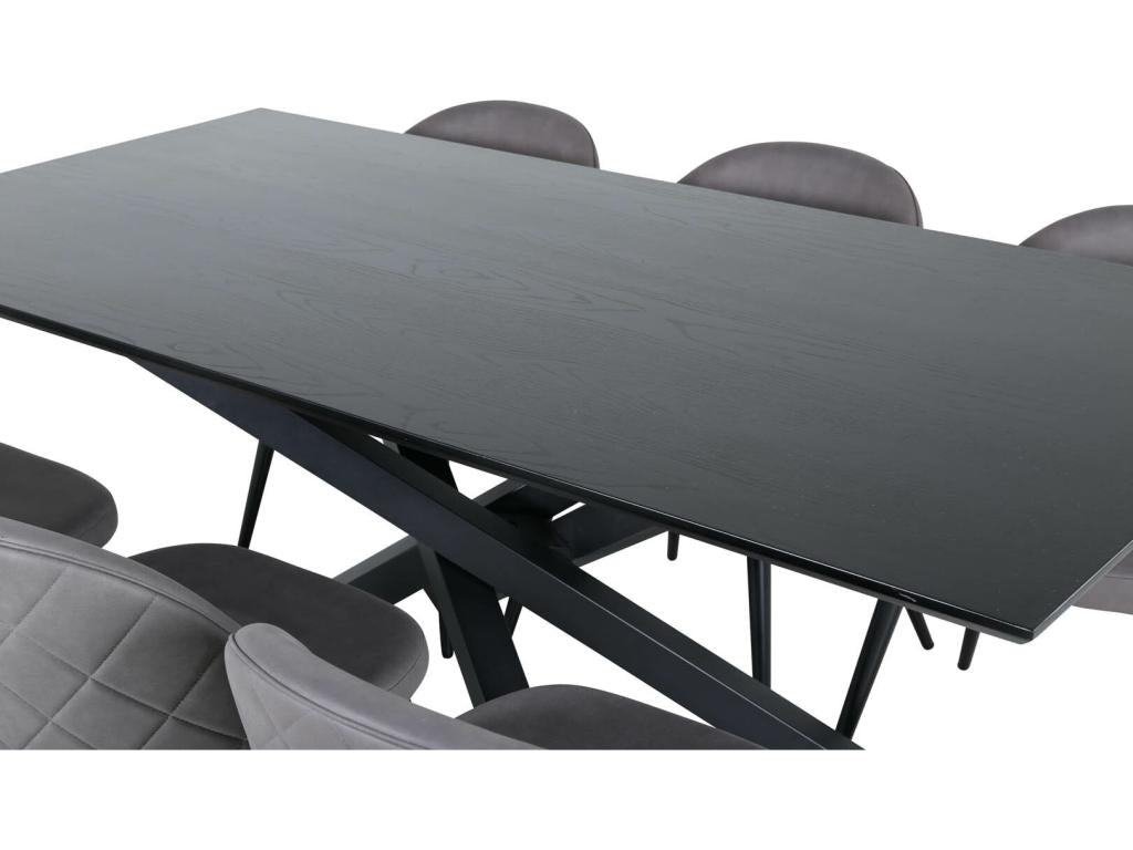 Nobellea black table and 6 grey Nobellea chairs. IMOO93067