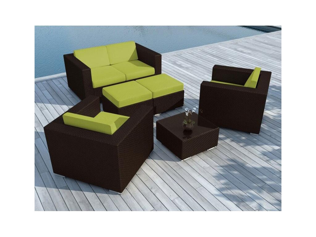 Nobellea 82cm Green/Brown Wicker Resin Garden Furniture Set KPXX51646