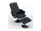 PU leather massage chair with footrest, black, 79cm diameter x 106cm high, GNRV10126