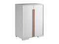 Nobellea - Low 2-Door Cabinet, White and Wood FAQC94427