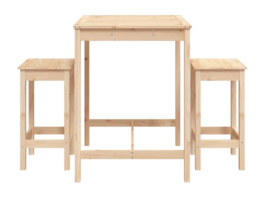 3-piece garden bar set, solid pine wood JEOB84036