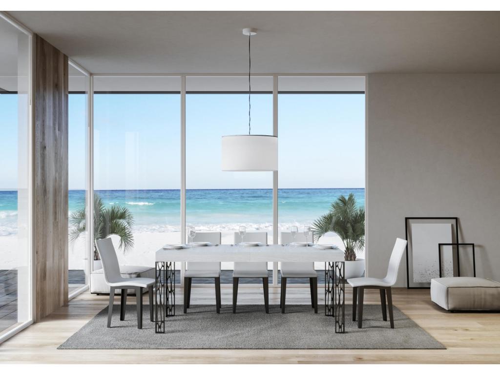 Dekonao Extendable Table 90x160/264 cm White Ash with Anthracite Frame KUID38366