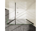Nobellea industrial black shower screen 90x200cm with a 30cm pivoting return, supplied with a 90cm stabilizing bar OHHM25923