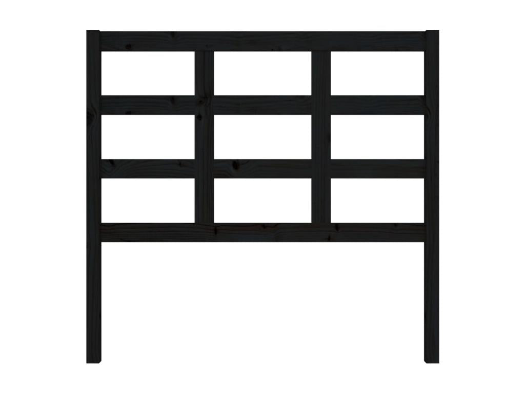 Black Headboard 105.5x4x100 cm Solid Pine Wood MJEZ99507