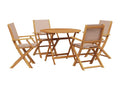 Nobellea 5-piece garden dining set in fabric and solid wood PUOH29201