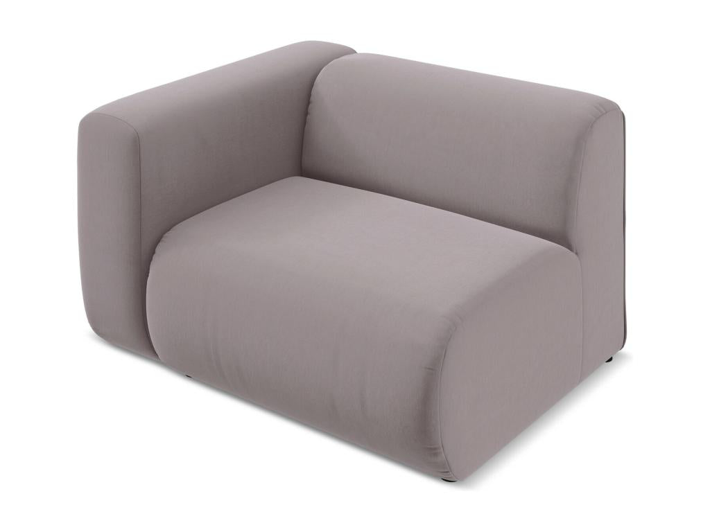 Module with left-hand armrests in velvet - lavender - Nobellea QNDP14166