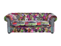 Nobellea 3-seater sofa in purple fabric VCRB14380