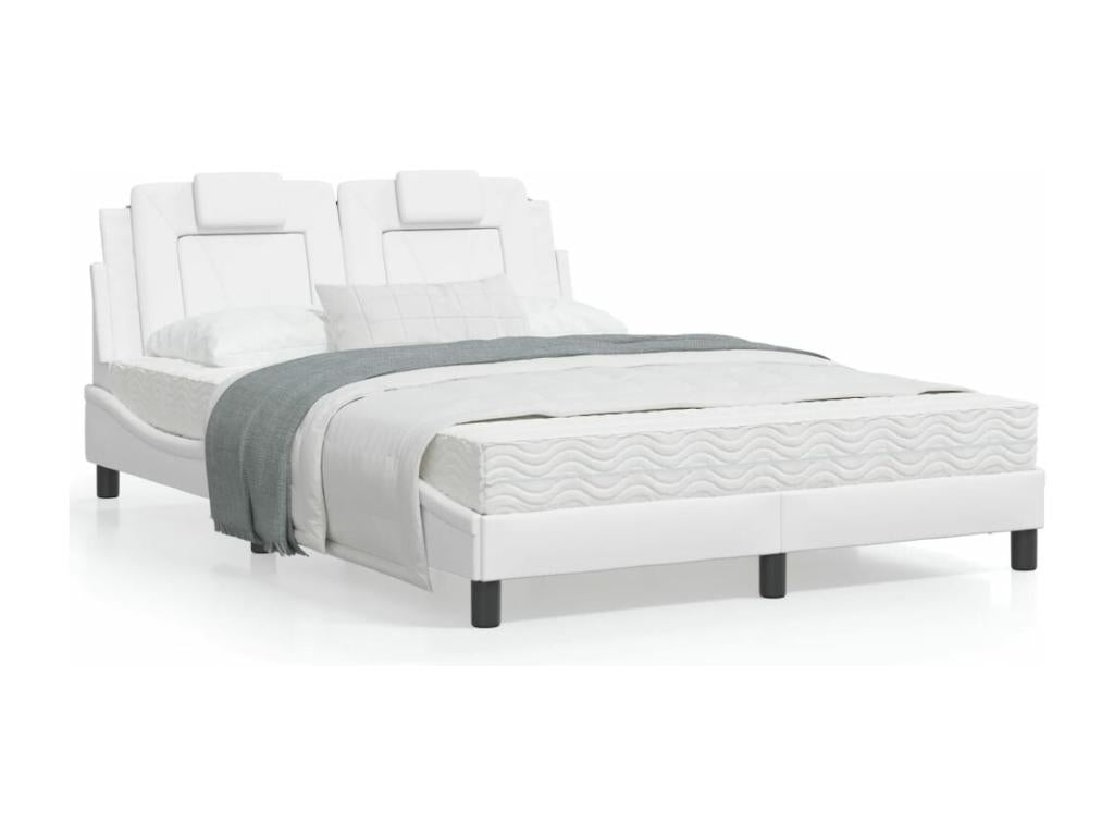 Bed with white mattress 120x200 faux leather TUKA19269